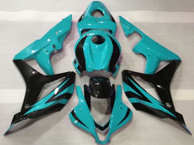 2007-2008 Honda CBR600RR Motorcycle Fairings - Cyan Blue Glossy Black OEM Style UK