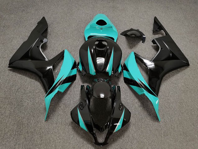 2007-2008 Honda CBR600RR Motorcycle Fairings - Cyan Blue Glossy Black UK
