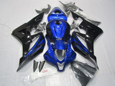 2007-2008 Honda CBR600RR Motorcycle Fairing Kits - Blue Glossy Black UK