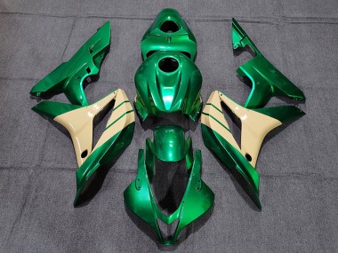 2007-2008 Honda CBR600RR Motorcycle Fairings - Emerald Green Tan UK