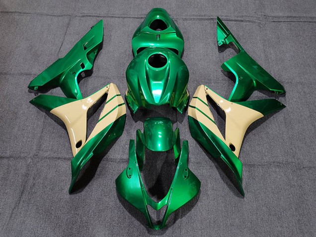 2007-2008 Honda CBR600RR Motorcycle Fairings - Emerald Green Tan UK