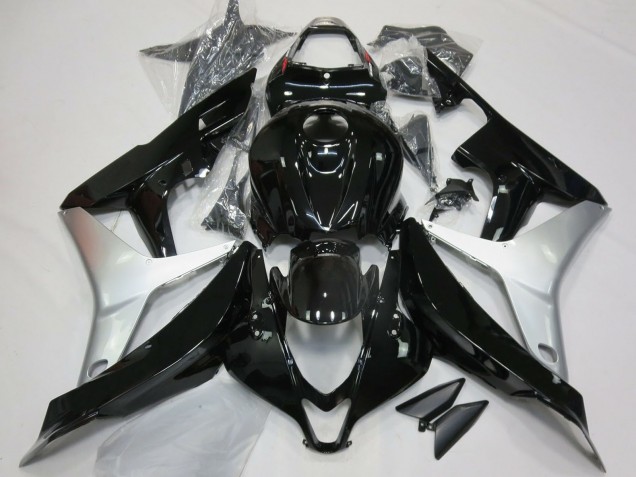 2007-2008 Honda CBR600RR Motorcycle Fairings - Silver Glossy Black UK