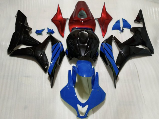 2007-2008 Honda CBR600RR Motorcycle Fairings - Red Blue Glossy Black UK