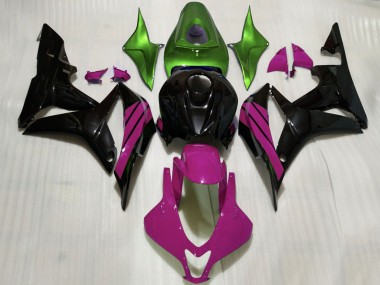 2007-2008 Honda CBR600RR Motorcycle Fairings - Green Pink Glossy Black UK