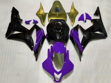 2007-2008 Honda CBR600RR Motorcycle Fairings - Gold Purple Glossy Black UK