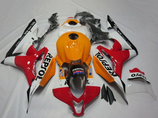 2007-2008 Honda CBR600RR Motorcycle Fairings - Orange White Red Glossy Black Repsol UK