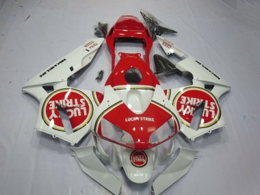 2003-2004 Honda CBR600RR Motorcycle Fairings - White Red Lucky Strike UK
