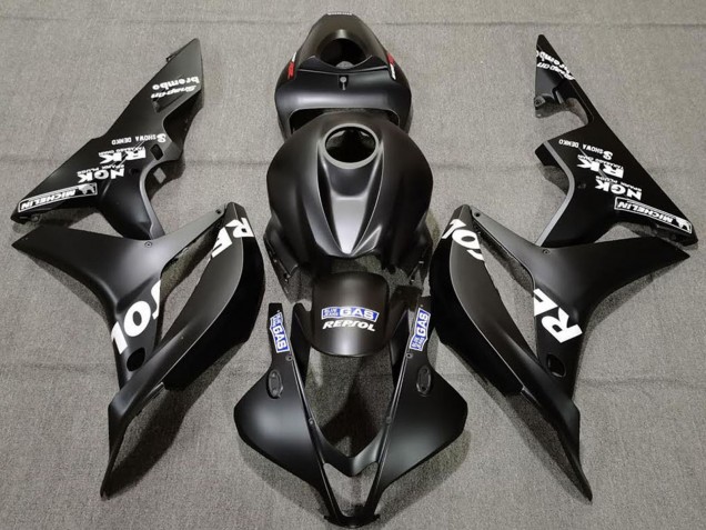 2007-2008 Honda CBR600RR Motorcycle Fairings - Matte Black White Repsol UK