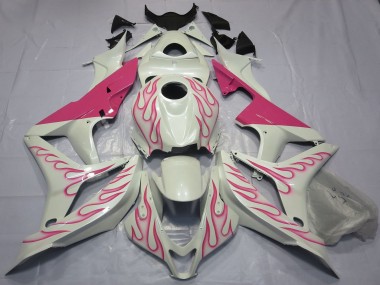 2007-2008 Honda CBR600RR Motorcycle Fairings - White Pink Flame UK