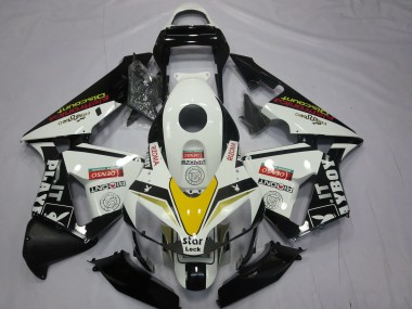 2003-2004 Honda CBR600RR Motorcycle Fairings - White Yellow Glossy Black Playboy Style UK