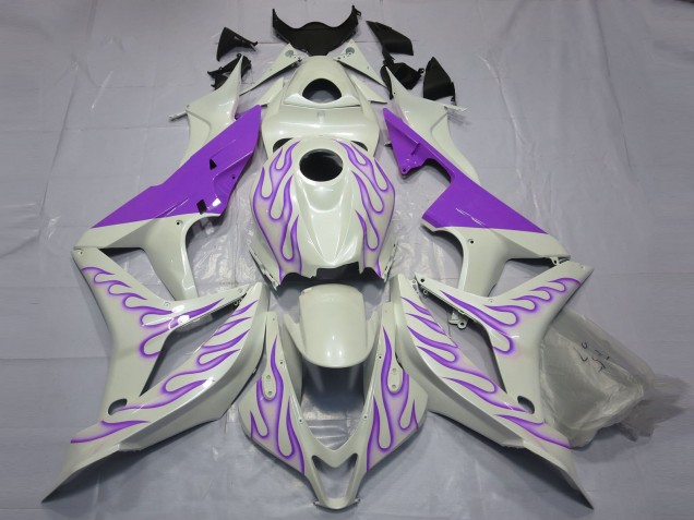 2007-2008 Honda CBR600RR Motorcycle Fairings - White Purple Flame UK