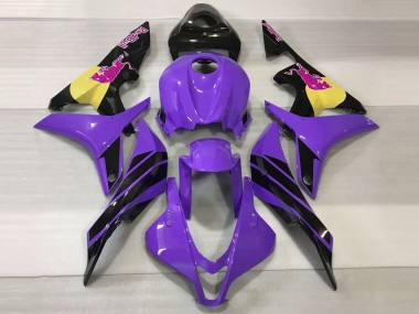 2007-2008 Honda CBR600RR Motorcycle Fairings - Purple Yellow Glossy Black Pink Bull UK