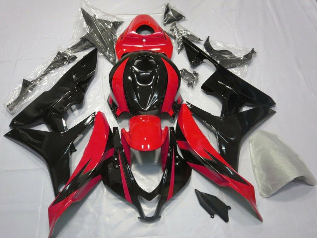 2007-2008 Honda CBR600RR Motorcycle Fairings - Red Glossy Black OEM Style UK