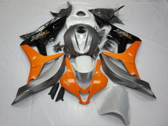 2007-2008 Honda CBR600RR Motorcycle Fairings - Silver Orange Glossy Black UK