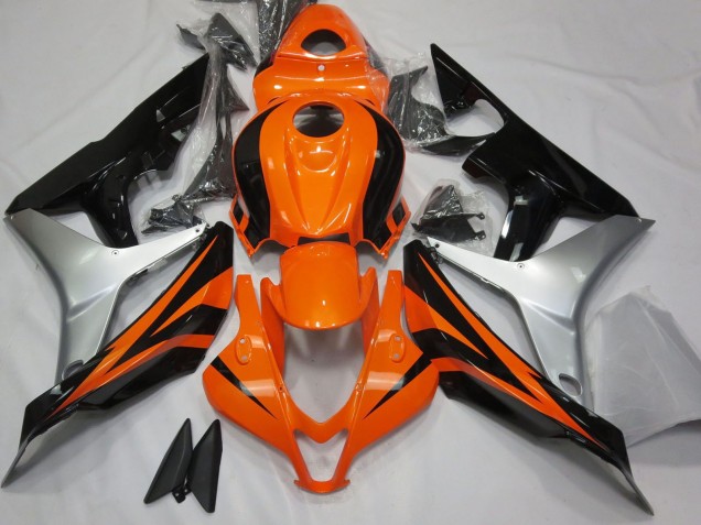 2007-2008 Honda CBR600RR Motorcycle Fairings - Silver Orange Glossy Black OEM Style UK