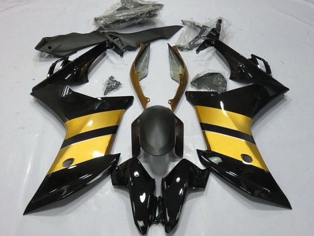 2011-2013 Honda CBR600F Motorcycle Fairings - Gold Glossy Black CBR Design UK