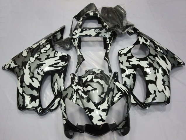 2001-2003 Honda CBR600 F4i Motorcycle Fairings - White Grey Black Camouflage UK