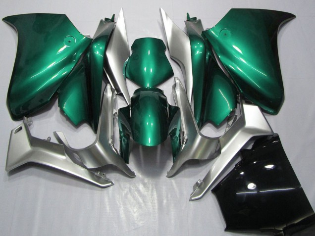 2010-2014 Honda VFR 1200 Motorcycle Fairings - Silver Seafoam Green UK