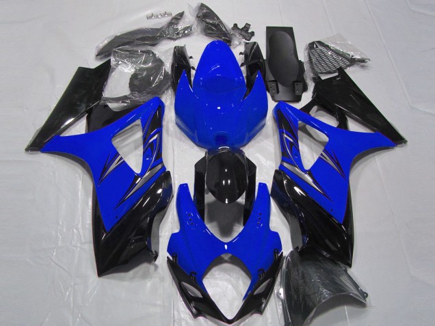2007-2008 Suzuki GSXR 1000 Motorcycle Fairing - Blue Glossy Black UK