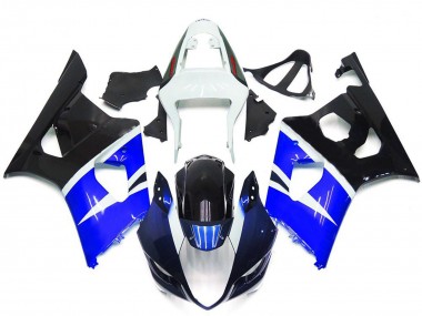 2003-2004 Suzuki GSXR 1000 Motorcycle Fairings - White Blue Glossy Black UK