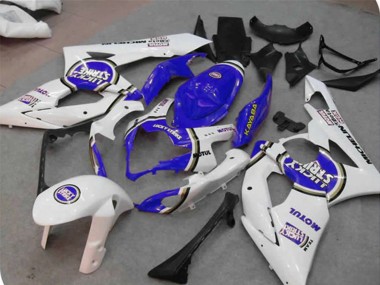 2005-2006 Suzuki GSXR 1000 Motorcycle Fairings - White Blue Lucky Strike UK