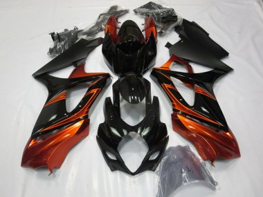 2007-2008 Suzuki GSXR 1000 Motorcycle Fairings - Orange Black UK
