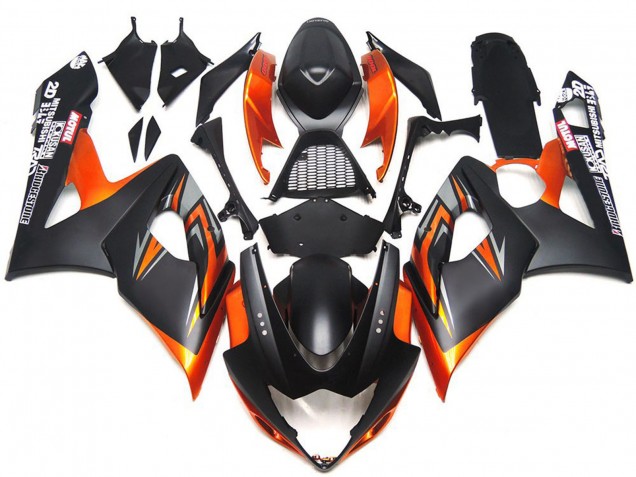 2005-2006 Suzuki GSXR 1000 Motorcycle Fairings - Orange Black UK