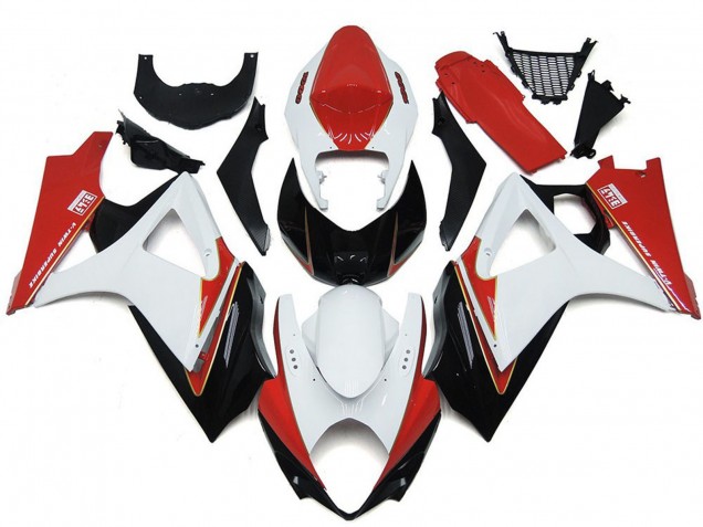 2007-2008 Suzuki GSXR 1000 Motorcycle Fairings - White Red Black UK