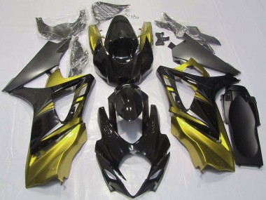 2007-2008 Suzuki GSXR 1000 Motorcycle Fairings - Glossy Black Yellow UK
