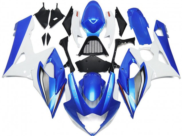 2005-2006 Suzuki GSXR 1000 Motorcycle Fairings - White Blue UK