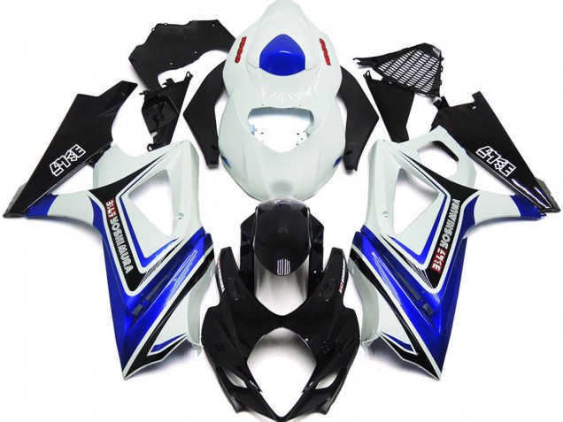 2007-2008 Suzuki GSXR 1000 Motorcycle Fairings - White Blue Black OEM Style UK