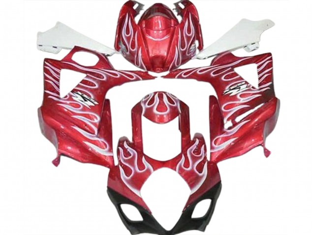 2007-2008 Suzuki GSXR 1000 Motorcycle Fairings - Red White Flame UK