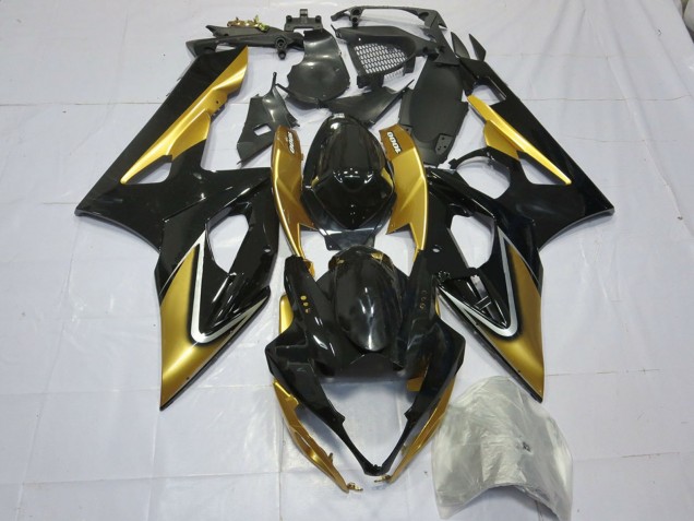 2005-2006 Suzuki GSXR 1000 Motorcycle Fairings - Gold Black UK