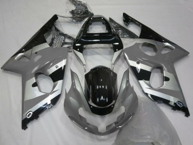 2000-2002 Suzuki GSXR 1000 Motorcycle Fairings - Grey Silver Glossy Black OEM Style UK