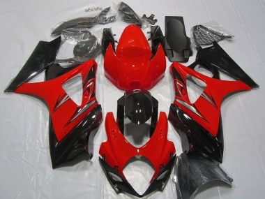 2007-2008 Suzuki GSXR 1000 Motorcycle Fairings - Red Glossy Black UK