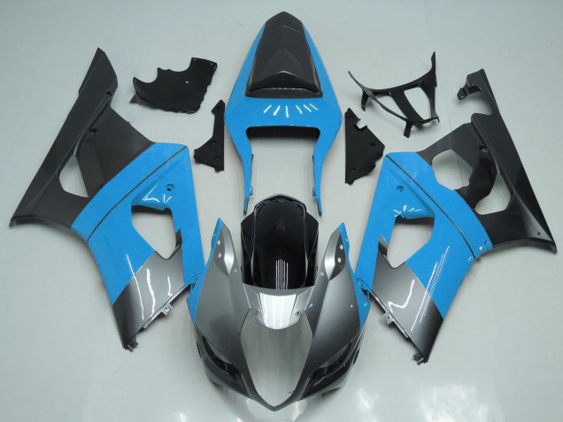 2003-2004 Suzuki GSXR 1000 Motorcycle Fairings - Light Blue Silver Black UK