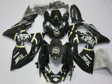 2009-2016 Suzuki GSXR 1000 Motorcycle Fairings - Glossy Black Lucky Strike UK