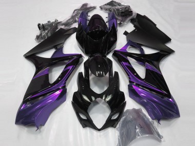 2007-2008 Suzuki GSXR 1000 Motorcycle Fairings - Glossy Black Purple UK