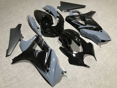 2007-2008 Suzuki GSXR 1000 Motorcycle Fairings - Nardo Grey Glossy Black OEM Style UK