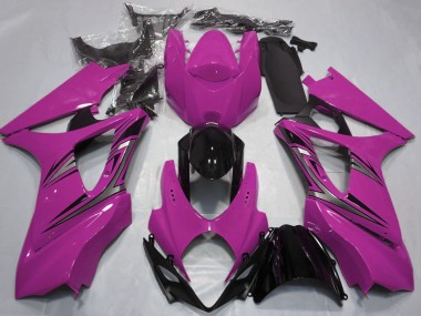 2007-2008 Suzuki GSXR 1000 Motorcycle Fairings - Pink Glossy Black OEM Style UK