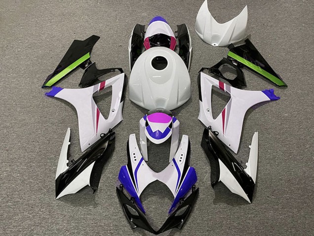 2007-2008 Suzuki GSXR 1000 Motorcycle Fairings - White Blue Green Black Racing UK