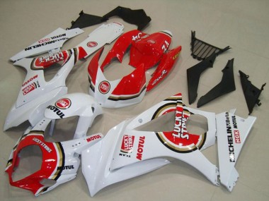 2007-2008 Suzuki GSXR 1000 Motorcycle Fairings - White Red Lucky Strike UK