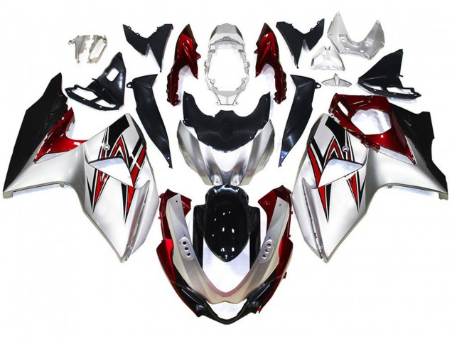 2009-2016 Suzuki GSXR 1000 Motorcycle Fairings - Silver Red Black UK