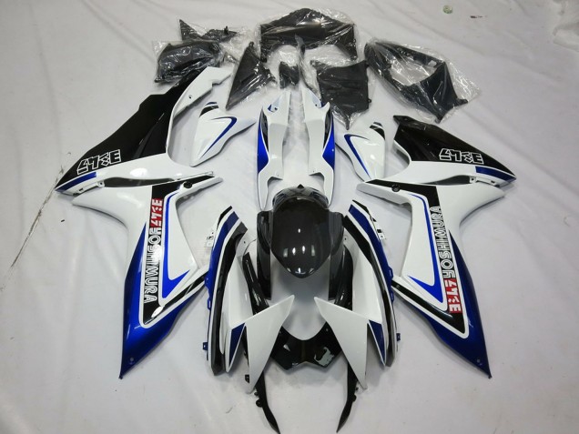 2011-2024 Suzuki GSXR 600 / GSXR 750 Motorcycle Fairings - White Blue Glossy Black Alstare UK