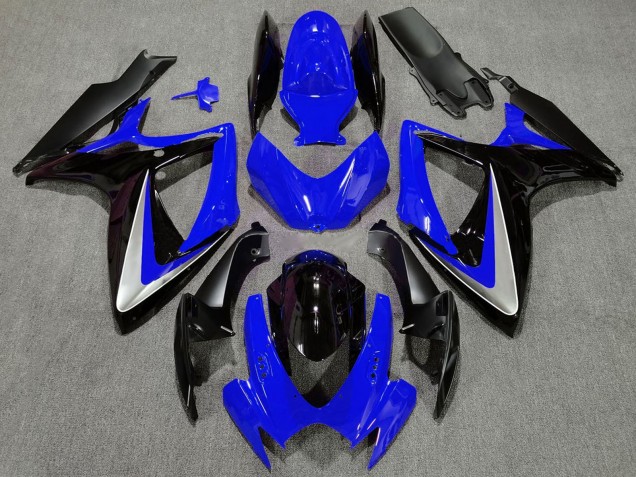 2006-2007 Suzuki GSXR 600 / GSXR 750 Motorcycle Fairing - Blue Silver Glossy Black OEM Style UK