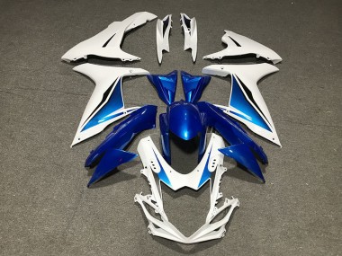 2011-2024 Suzuki GSXR 600 / GSXR 750 Motorcycle Fairings - Blue White Custom UK