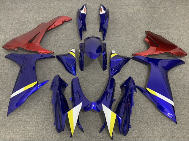 2011-2024 Suzuki GSXR 600 / GSXR 750 Motorcycle Fairings - Blue with Red Lowers UK