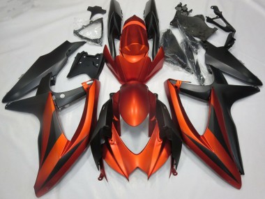 2008-2010 Suzuki GSXR 600 / GSXR 750 Motorcycle Fairings - Burnt Orange Matte Black UK