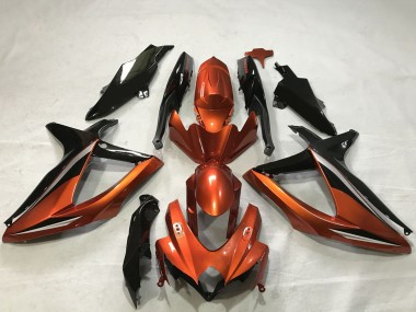 2008-2010 Suzuki GSXR 600 / GSXR 750 Motorcycle Fairings - Burnt Orange Glossy Black UK