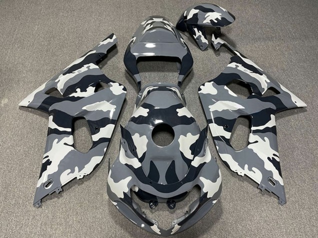 2001-2003 Suzuki GSXR 600 / GSXR 750 Motorcycle Fairings - Grey Black White Camouflage UK